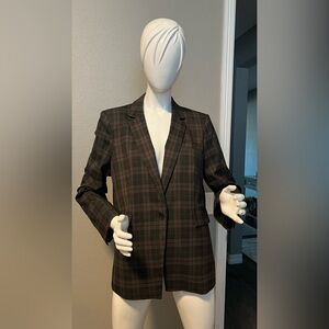 VINCE CAMUTO Notch Collar Plaid Blazer size 12
